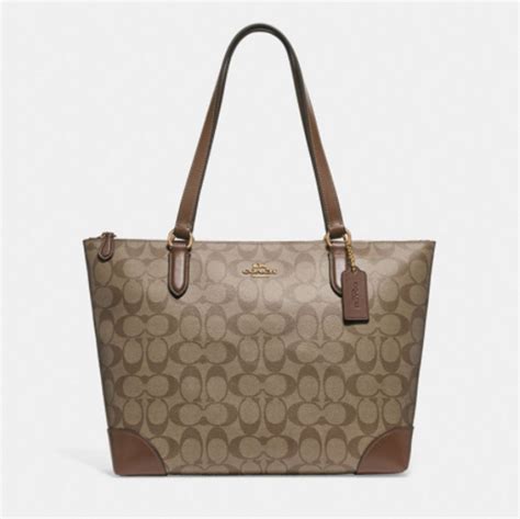 Coach Zip Top Tote In Signature Canvas F29208 Luxe Paradise