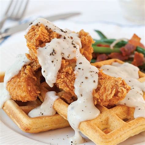 Chicken And Waffles With Sage Gravy Paula Deen Magazine Recipe