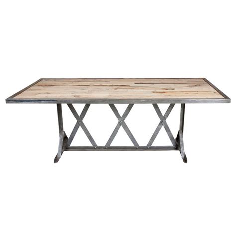 Shop with afterpay on eligible items. Industrial Metal X-form Base Dining Table at 1stdibs