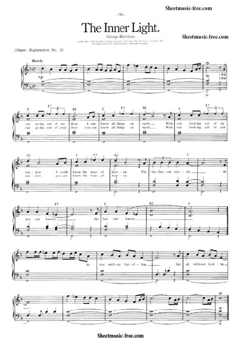 Without going out of my door. Beatles Sheet Music | ♪ SHEETMUSIC-FREE.COM