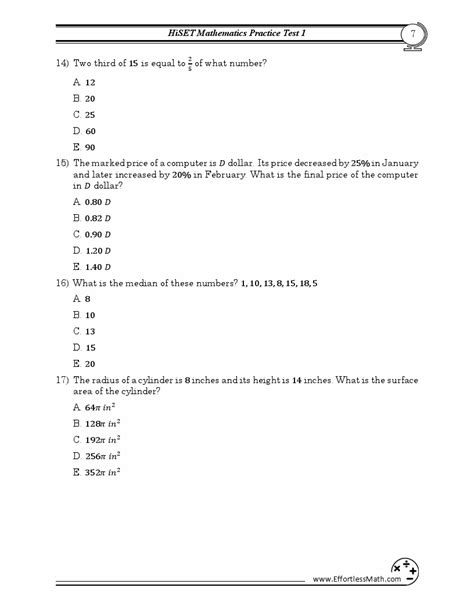Hiset Math Sample Test Question 7 Of 10 Essential Education Hot Sex Picture