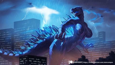 Safe Artist Alanscampos Godzilla Godzilla Fictional Species Kaiju Anthro