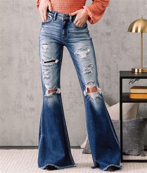 Kancan Signature High Rise Super Flare Jean Womens Jeans In Harper