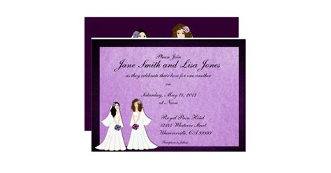 two brides lesbian wedding or ceremony invitations zazzle