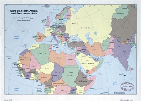 Grande Antiguo Mapa Político Detallado De Europa Norte De África Y El