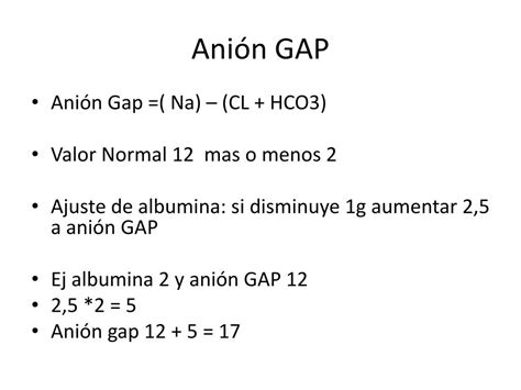 Anion Gap Valor De Referencia