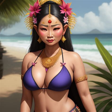 Generador De Arte AI A Partir De Texto Balinese Girl Body Goals Curve Very Big Boobs K Img