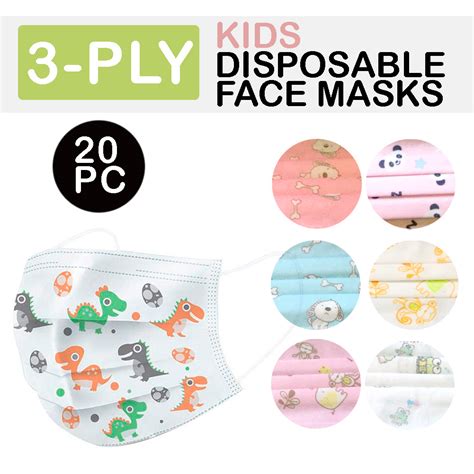Kid 3 Ply Disposable Mask Face Cover Ear Loop Protective 10 Pack
