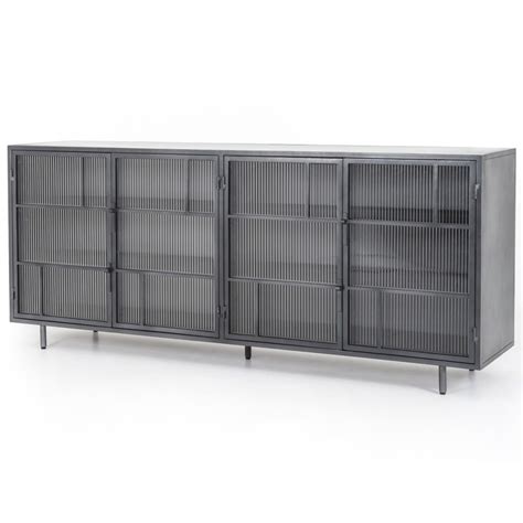 Wood Metal Sideboard Glass Sideboard Sideboard Cabinet Credenza Industrial Buffets And