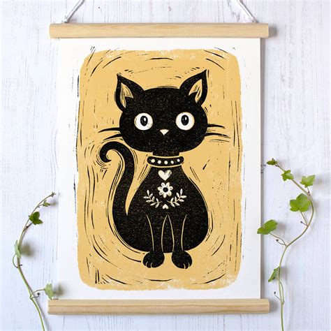 Black Cat Print By Alexandra Snowdon