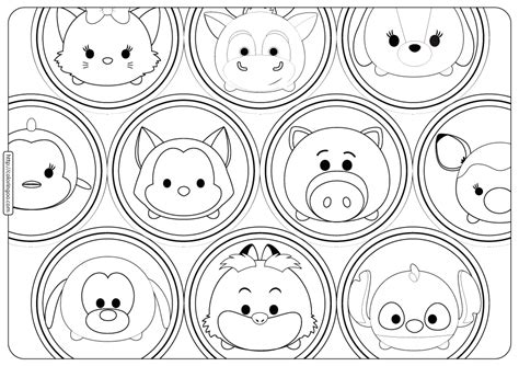 Disney tsum tsum coloring pages. Disney Tsum Tsum Bubbles Coloring Pages