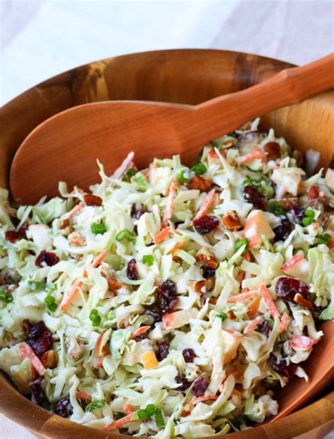 Mix in an apple and some savory green onions then toss it all in a creamy dressing for a dish that's an amazing side for any gathering! Cranberry Pecan Slaw - #DIY&CRAFTS - | Gesunde rezepte ...
