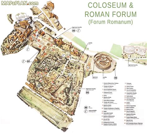 Map High Resolution Map Of The Roman Forum Archaeological Site Grand