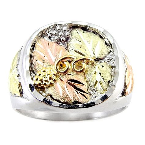 Black hills gold band tips with 12k gold grape leaf on each side. Landstrom's® Men's Sterling Silver and Black Hills Gold ...