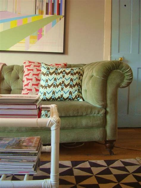 Pin By Jaime Reed On A Colorful Home Green Sofa Living Room Retro