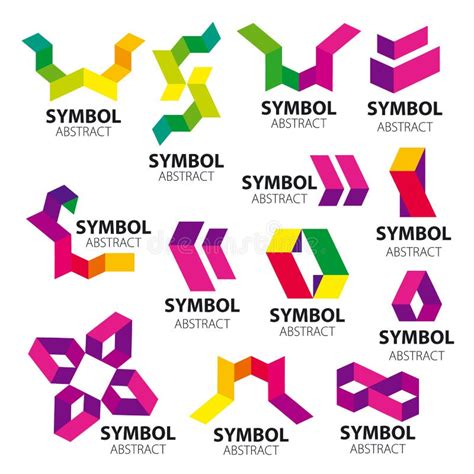 Sistema De Los Logotipos Del Vector De Módulos Geométricos Ilustración