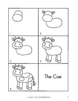 In this printable game, preschoolers identify the number on each barn and then herd their farm animals into the barn for the night. Directed Drawing 6: Farm Animals | Farming, Kindergarten and Youngest child