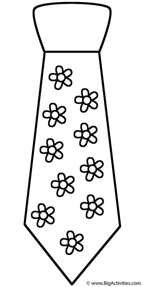 Neck Tie With Flowers Coloring Page Fathers Day In 2023 Happy