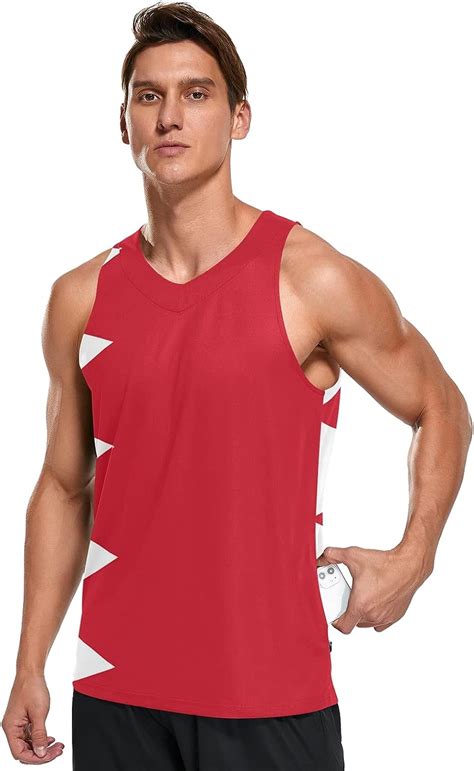 vnurnrn bahrain flag men s quick dry workout tank top with pocket at amazon men s clothing store