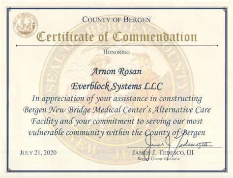 Everblock Receives Honorary Certificate Of Commendation For Coronavirus