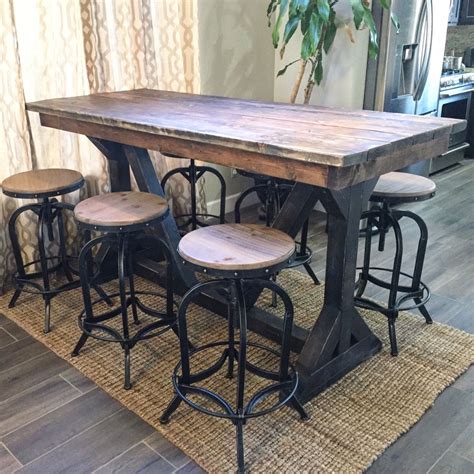 Rustic Pub Table Rustic Pub Table Rustic Industrial Decor Dining Table