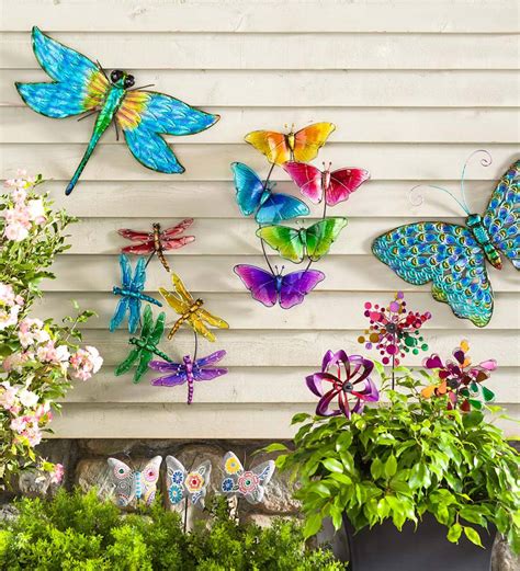 Iridescent Metal Butterfly Wall Art Plowhearth