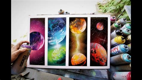 Galaxy Of 4 Spray Paint Art By Skech Youtube