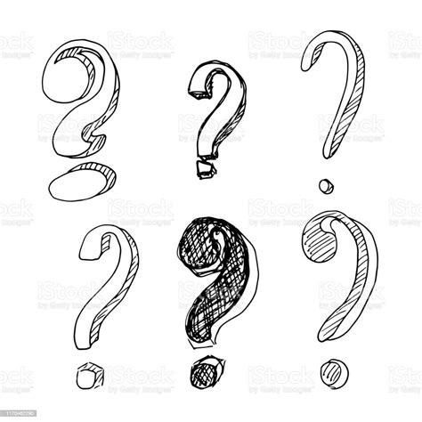 hand drawn doodle questions marks set stock illustration download image now abstract art