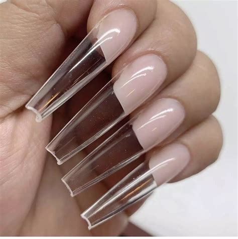 120pc Xxl Full Coverage Coffin Nail Tips Press On Nails Etsy