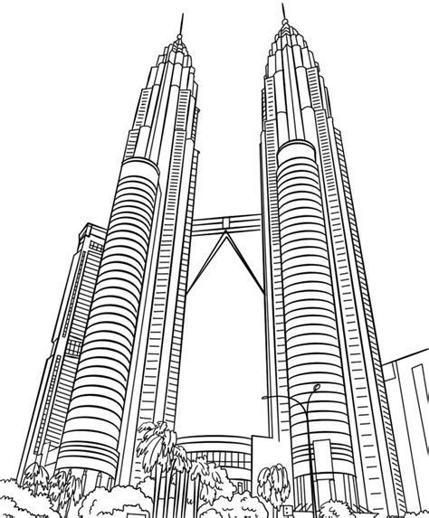 Find & download free graphic resources for tokyo tower. Petronas Twin Towers Coloring Page - Free Printable ...