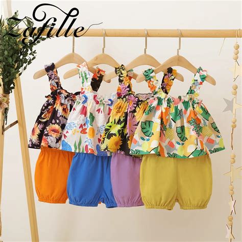 Zafille Summer Kids Girls Clothing Suspenders Topsolid Shorts Casual