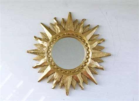 Sunburst Mirror Small Gold Vintage Accent Mirror