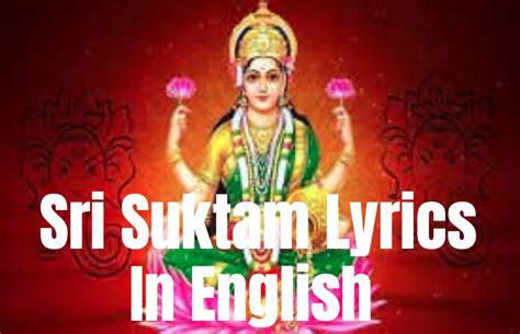 Sri Suktam Lyrics In English Pdf Download Epaperpdf