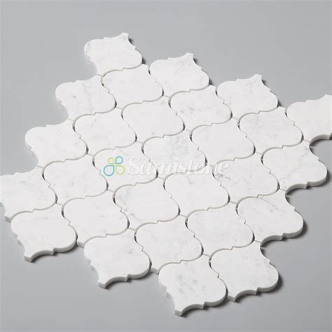 Samistone Carrara White Marble Arabesque Mosaic Tile China Factory