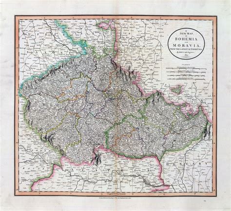 1801 Antique Map Print Cary Atlas History Of Bohemia Moravia Czech