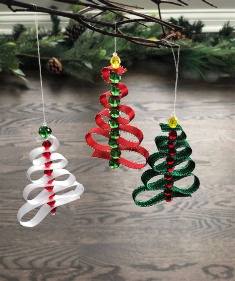 Learning To Make Ribbon Christmas Tree Ornaments Is So Easy With Just