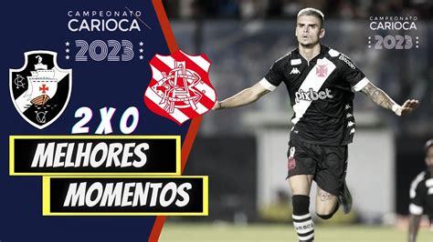 VASCO 2X0 BANGU MELHORES MOMENTOS COMPLETOS CARIOCÃO 2023 YouTube