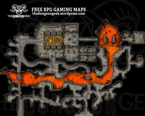 Free Rpg Battle Map Dwarven Smelter Mines And Forge The Dungeon Geek