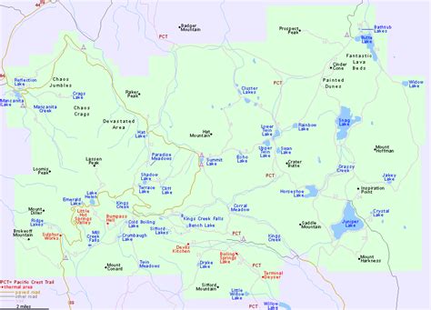 Map Of Lassen Volcanic National Park California