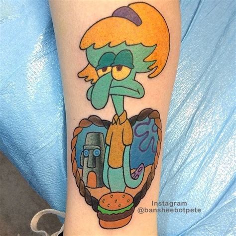 Squidward Tattoo By Pete Taylor Working Man Tattoo Mary