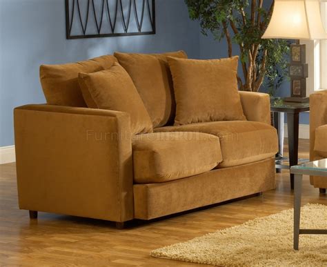 Bella Cognac Fabric Living Room Sofa And Loveseat Set