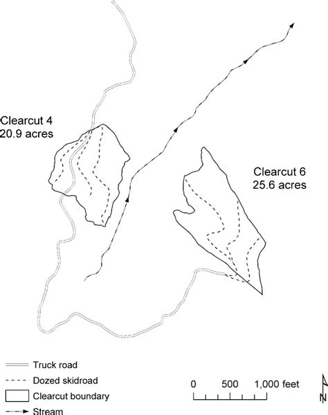 Map Of Study Area Showing Locations Of The Clearcuts Download