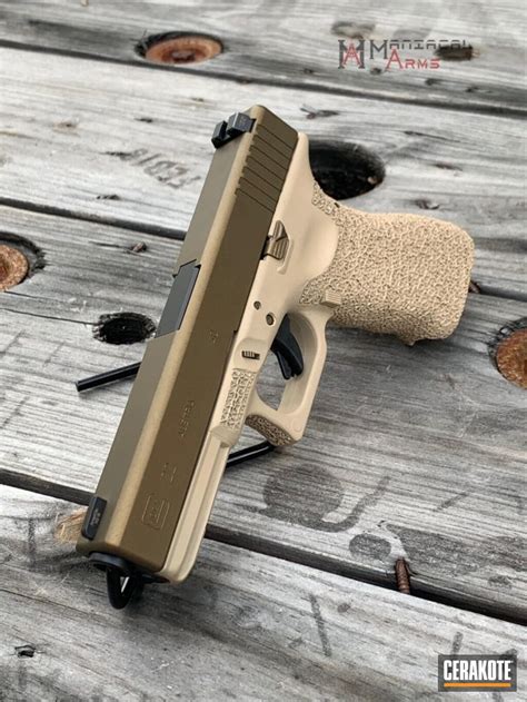 Two Toned 40 Cal Glock 22 Coated In Burnt Bronze And Magpul Flat Dark