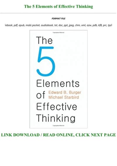 Downloadread The 5 Elements Of Effective Thinking Full Acces
