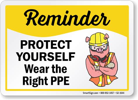 Reminder Protect Yourself Wear The Right Ppe Sign Sku S2 1644
