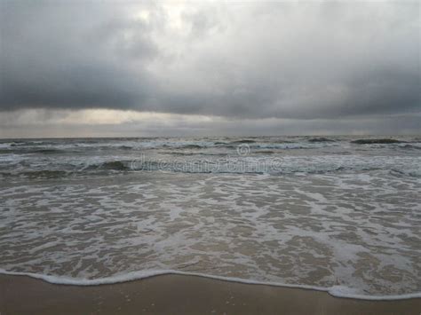 Rainy Day In The Beach Of Palanga Stock Photo Image Of Resort Fall
