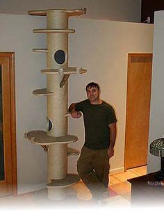 My tree is about 6 inches wide but you can make your tree as big or as small as you want. cat tree made from concrete tubes - Google Search | Cat tree, Diy cat tree, Cat climbing tree