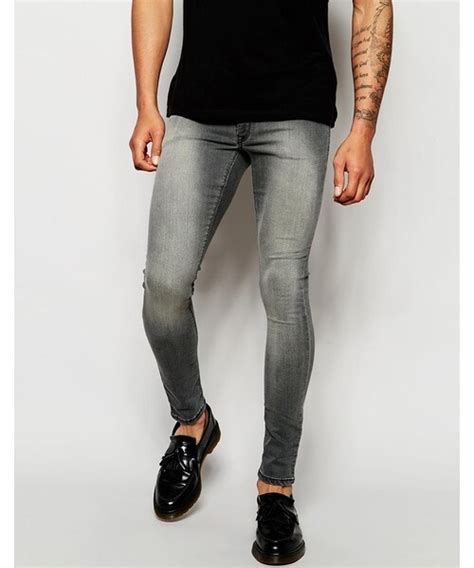 Asos（エイソス）の「asos Brand Asos Extreme Super Skinny Jeans In Gray（デニムパンツ）」 Wear