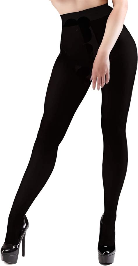 miss naughty 100 denier blackout crotchless tights one size to xxxl amazon ca clothing