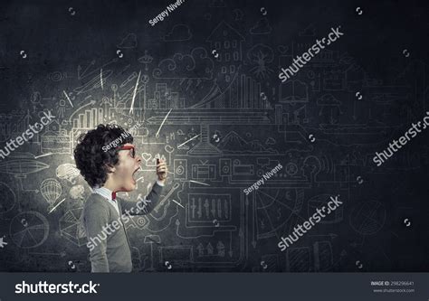 Young Funny Man Glasses Big Head Stock Photo 298296641 Shutterstock